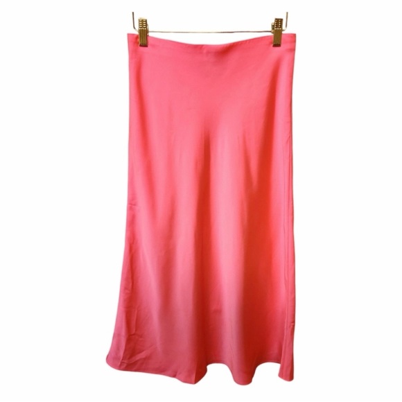 J. Crew Gwyneth Pink Satin A-Line Skirt - Picture 3 of 6
